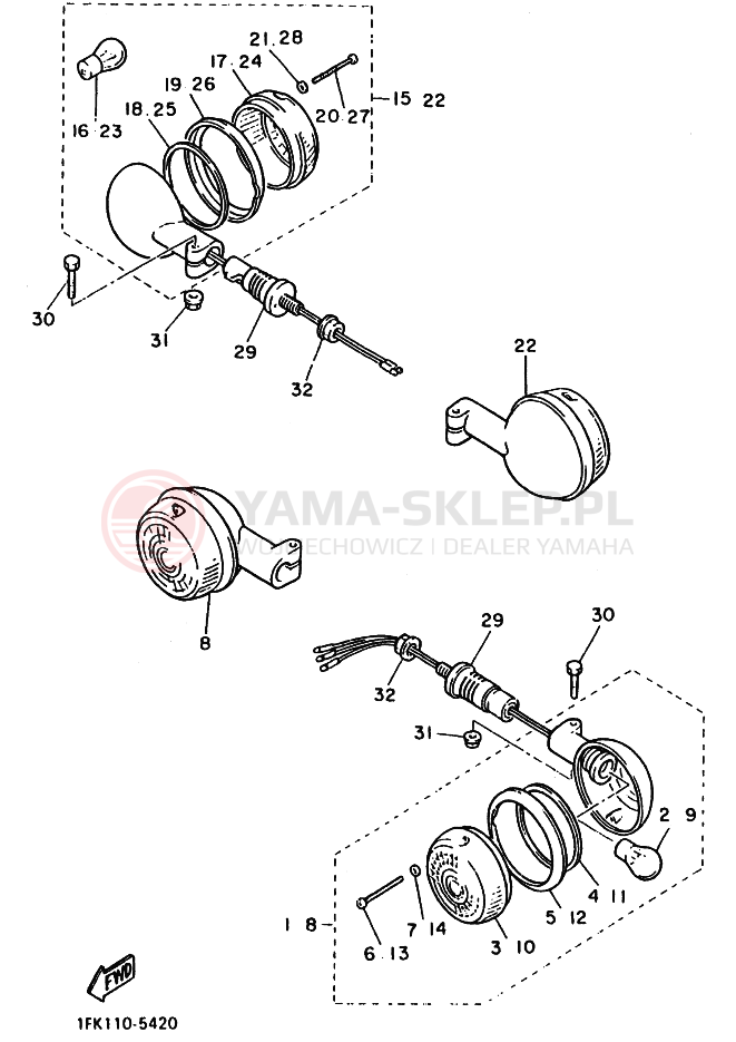 Schemat "kierunkowskazy" do Yamaha VMX12 VMX12F VMAX