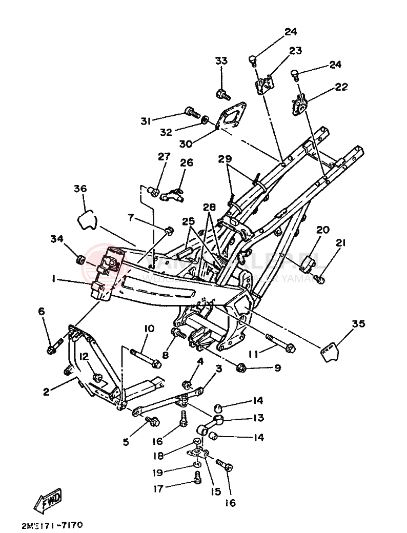 Schemat "rama" do Yamaha TZR250