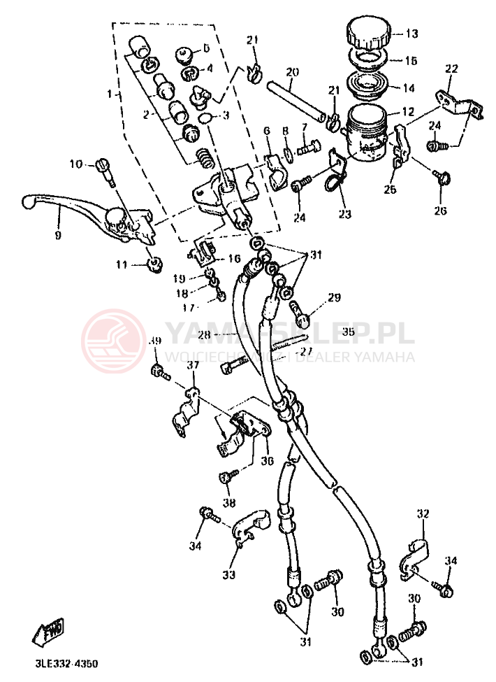 Schemat "Pompa hamulcowa przednia" do Yamaha FZR1000