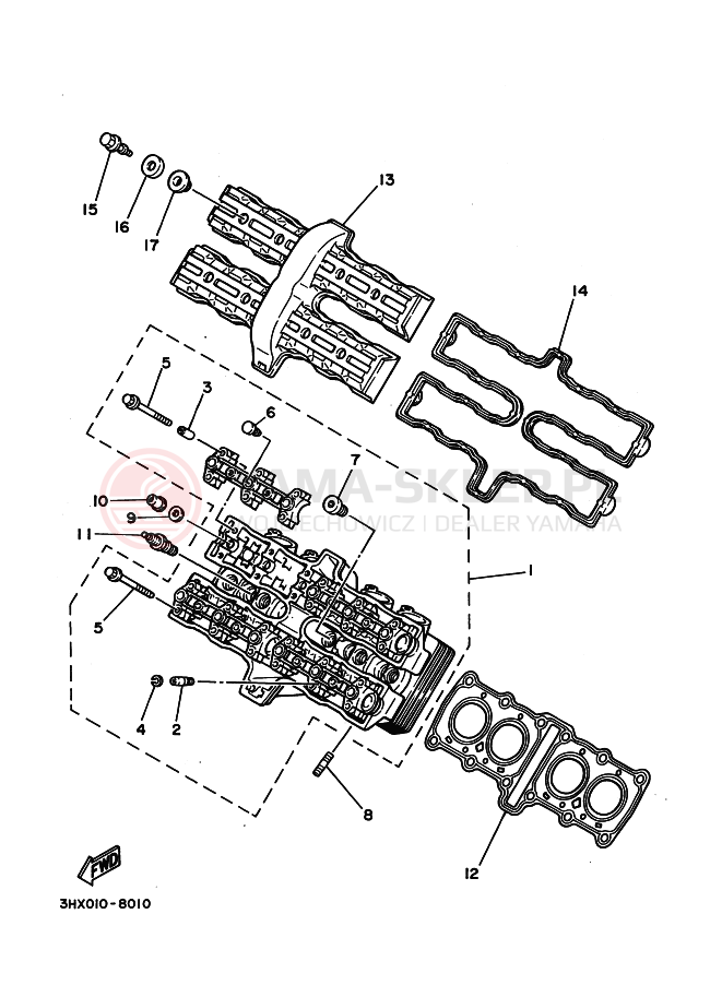 Schemat "głowica" do Yamaha FZR250R