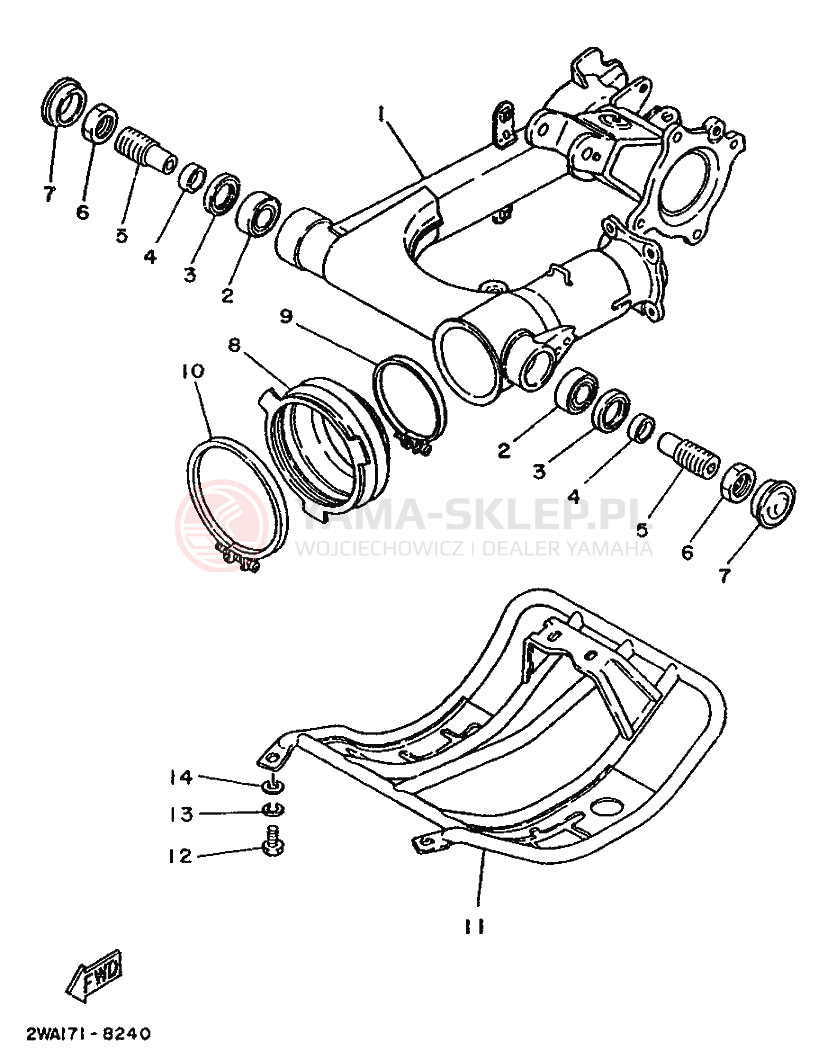Schemat "wahacz" do Yamaha MOTO 4 - 200 DX