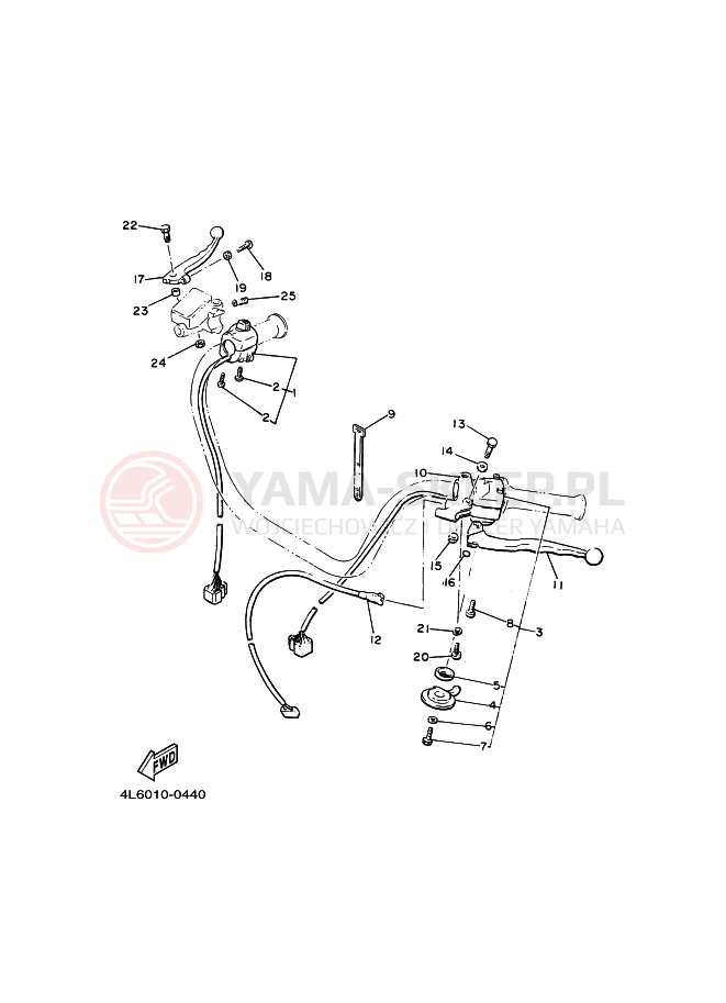 Schemat "Kierownica i osprzęt" do Yamaha MAXIM