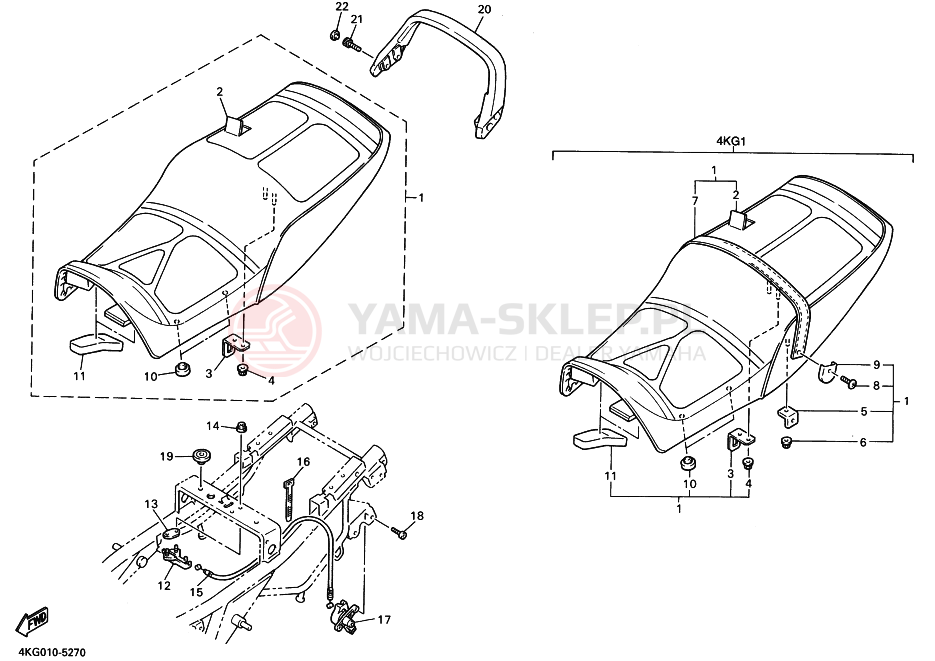 Schemat "siedzenie" do Yamaha XJR1200