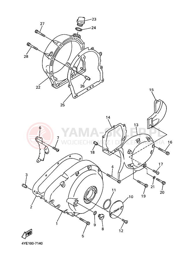 Schemat "Pokrywa silnika" do Yamaha XVZ13TF ROYALSTAR VENTURE