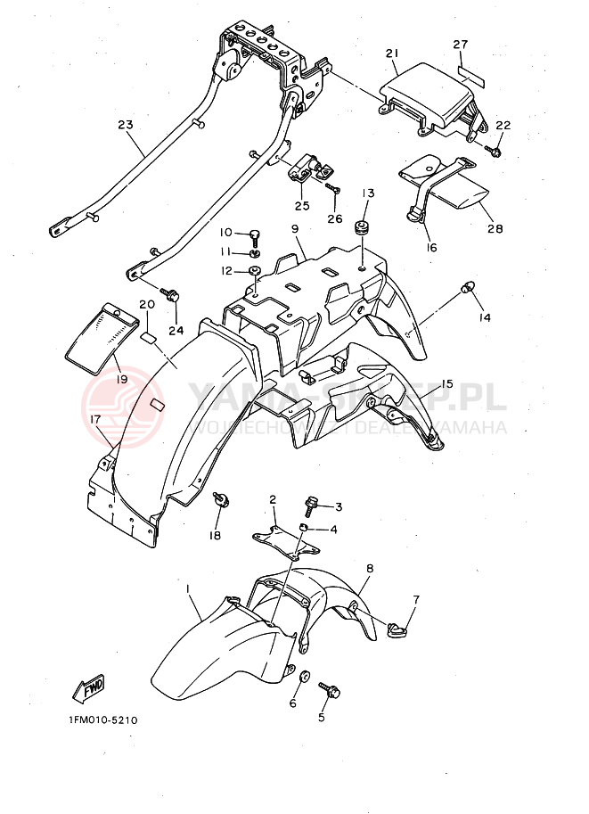 Schemat "błotnik" do Yamaha FZ750 GENESIS