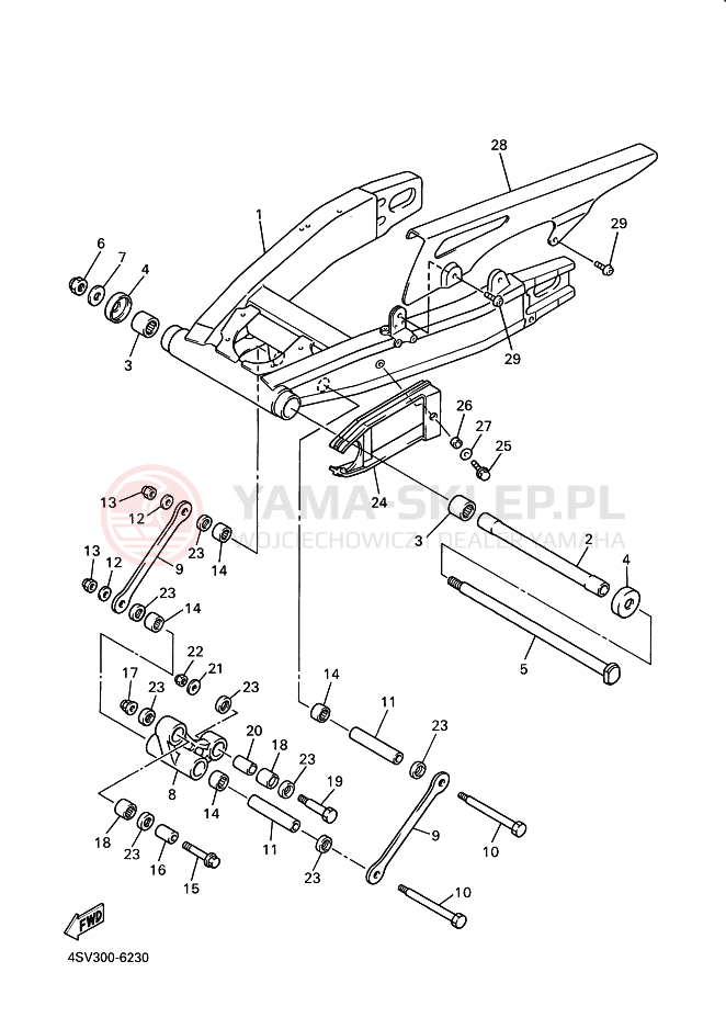 Schemat "wahacz" do Yamaha YZF1000R THUNDERACE