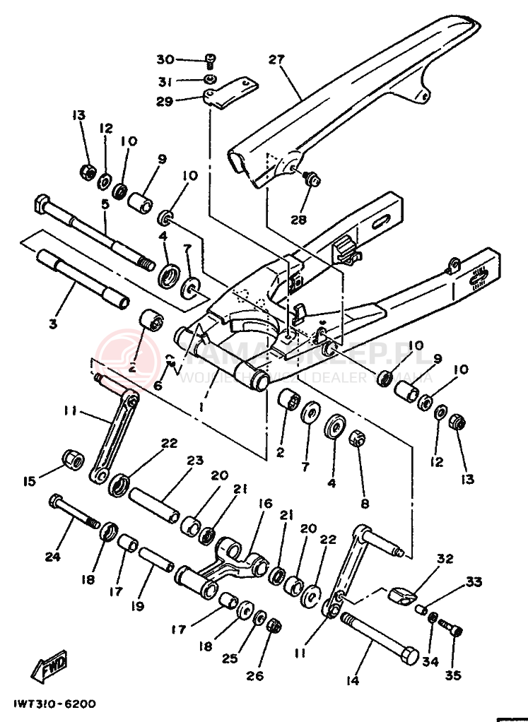 Schemat "wahacz" do Yamaha RD350LCF