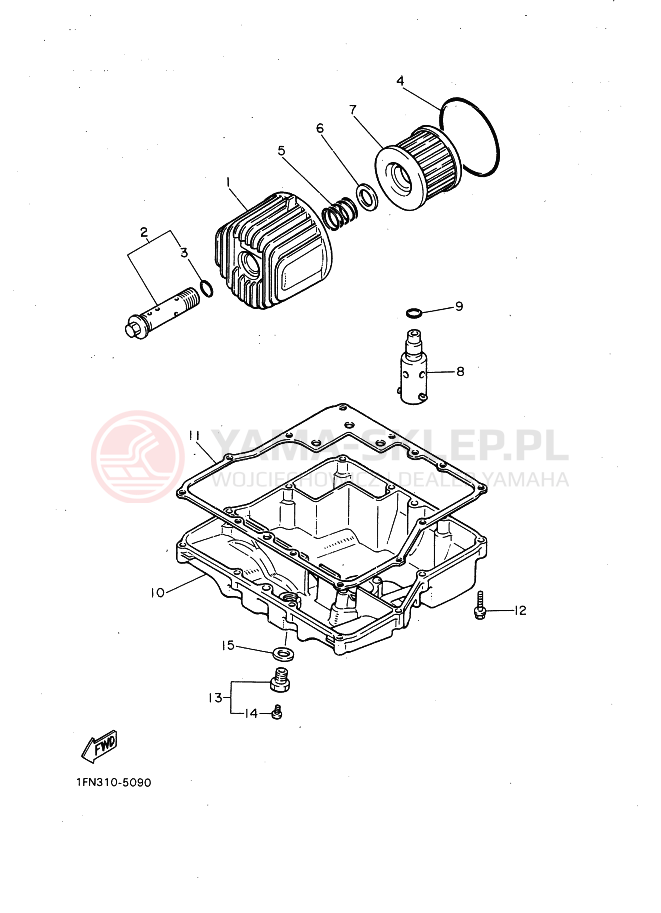Schemat "Filtr oleju" do Yamaha FZX750