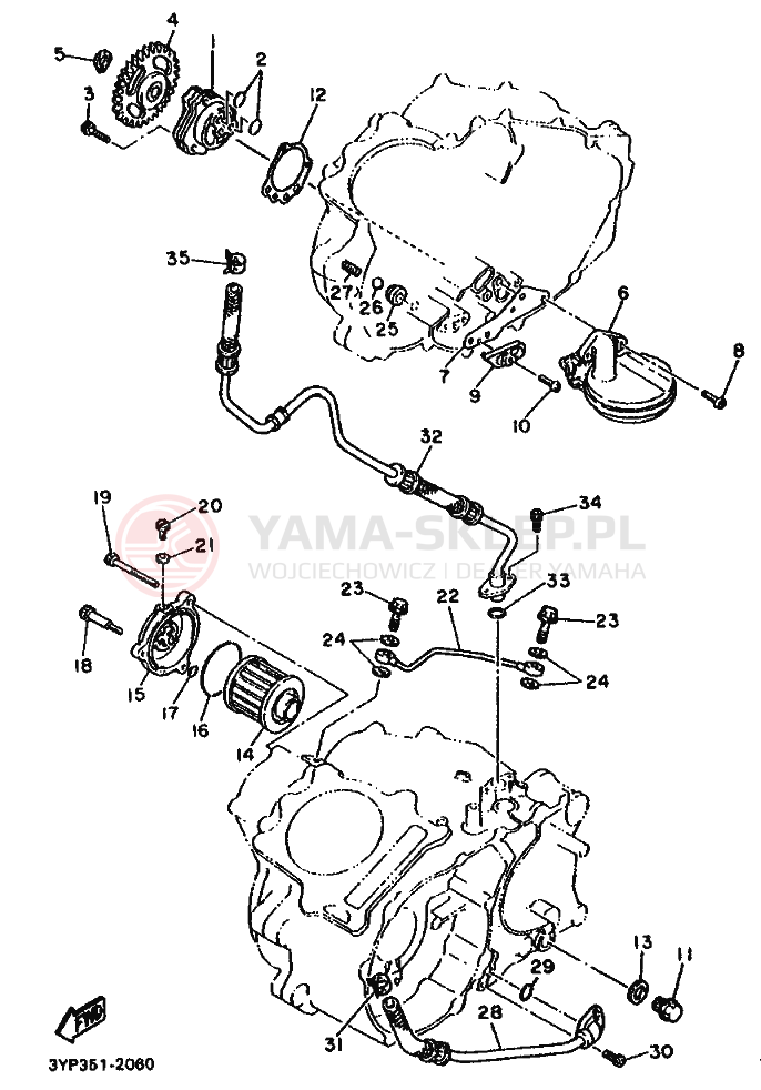 Schemat "Pompa olejowa" do Yamaha XT600