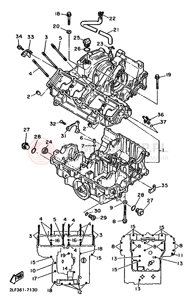 Schemat "Pokrywa silnika" do Yamaha FZR1000