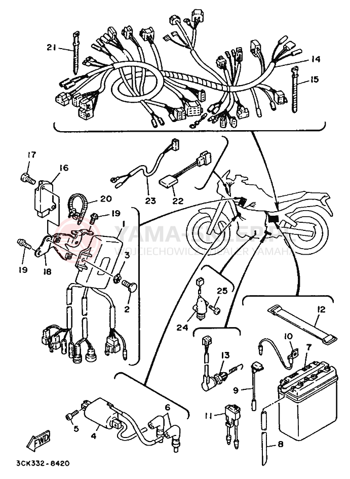 Schemat "układ elektryczny" do Yamaha TDR240