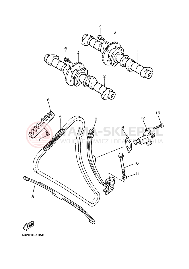 Schemat "Rozrząd - łańcuszek" do Yamaha XJ600S DIVERSION