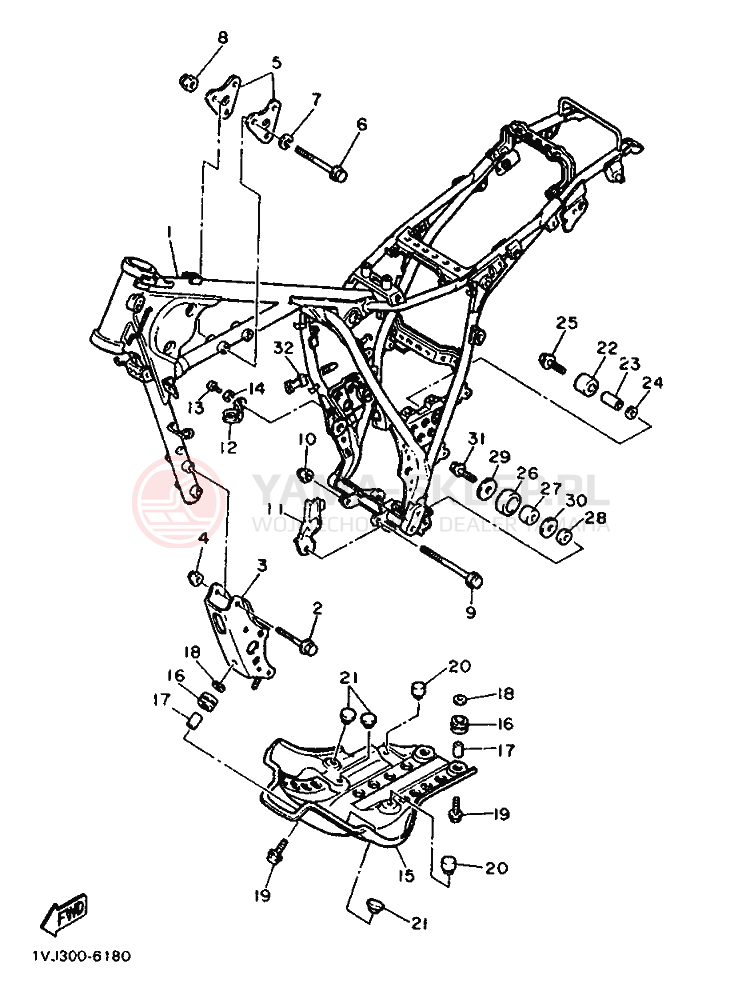 Schemat "rama" do Yamaha XT600Z