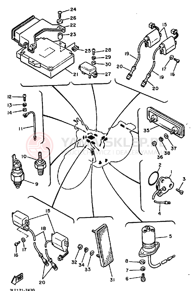 Schemat "układ elektryczny" do Yamaha VMX12 VMX12F VMAX