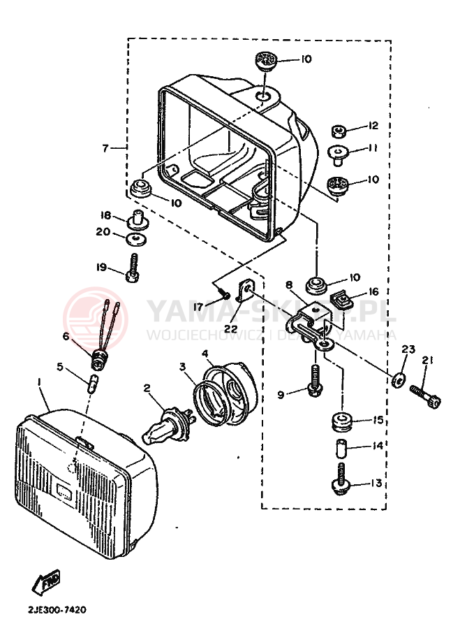 Schemat "Lampa przód" do Yamaha FZX750