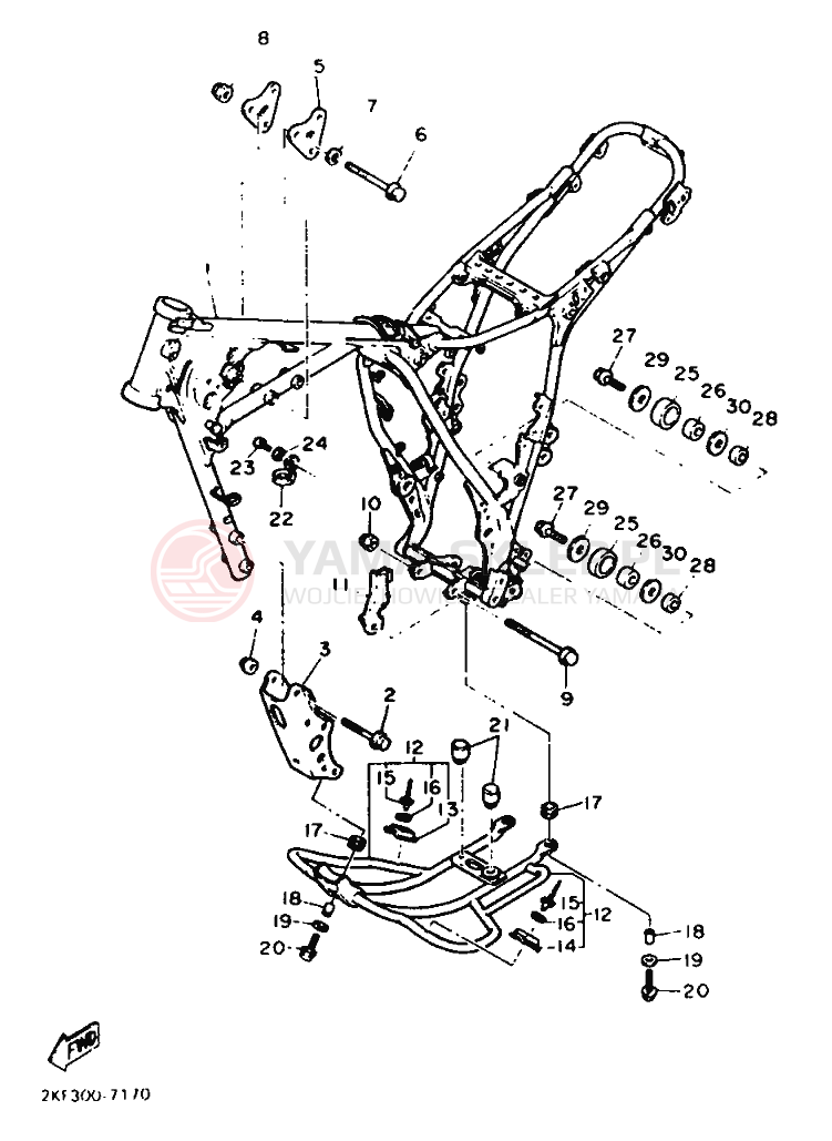 Schemat "rama" do Yamaha XT600