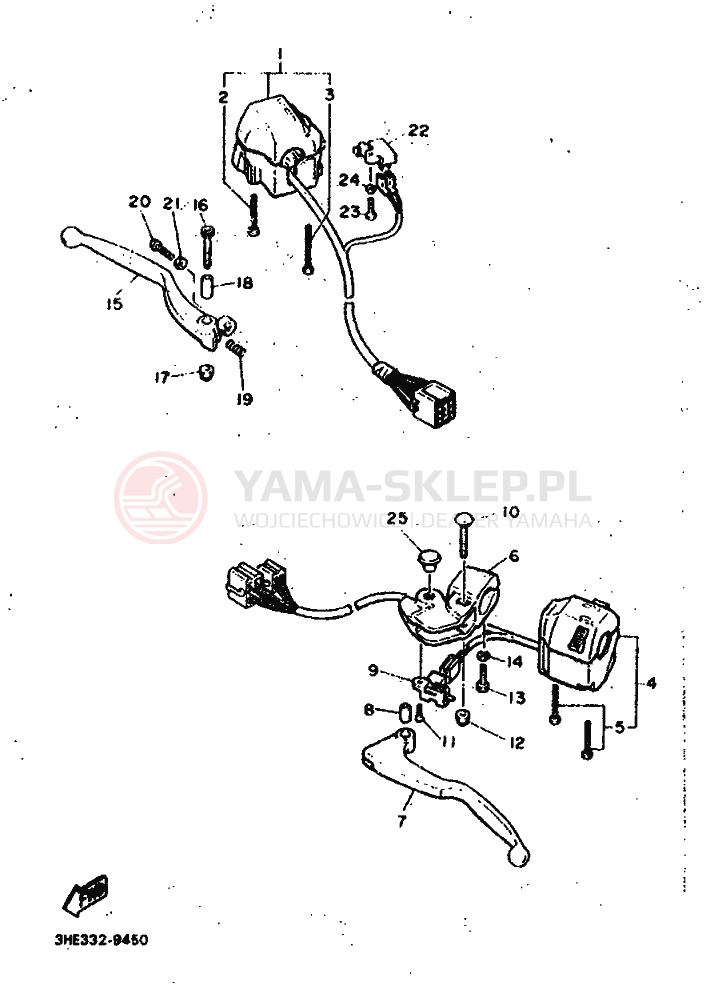 Schemat "Kierownica i osprzęt" do Yamaha FZR600 GENESIS