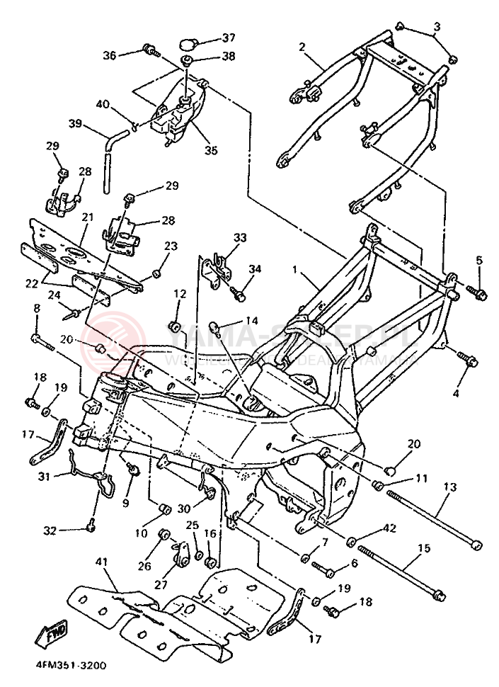 Schemat "rama" do Yamaha YZF750R