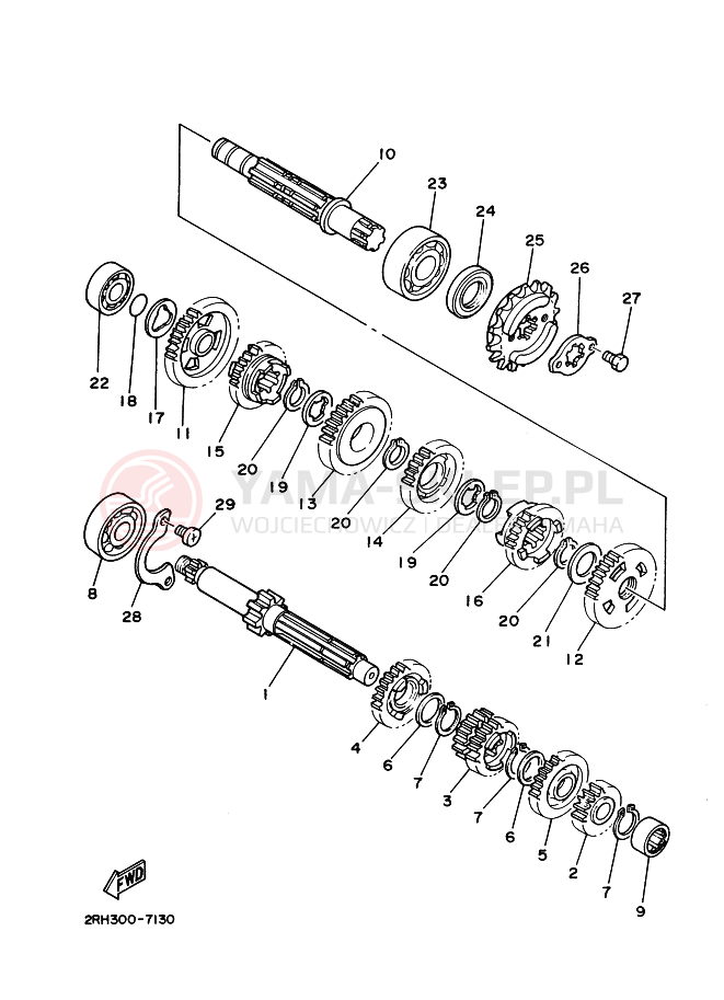 Schemat "Skrzynia biegów " do Yamaha TZR125