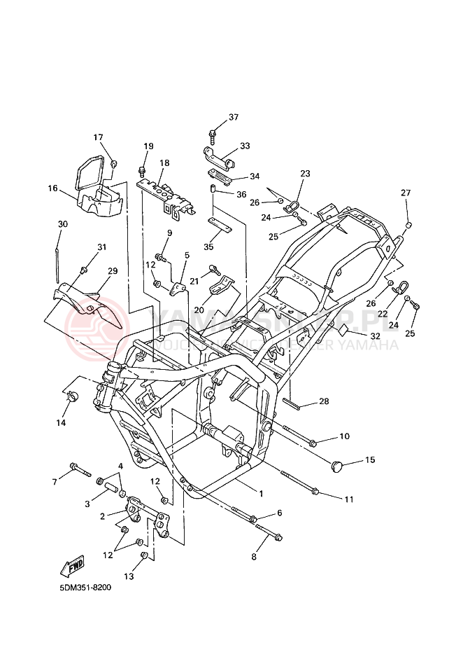 Schemat "rama" do Yamaha FZS600 FAZER