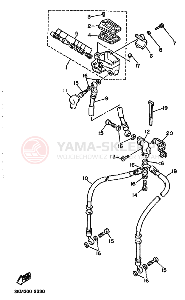 Schemat "CYLINDER MASTER" do Yamaha XJ600