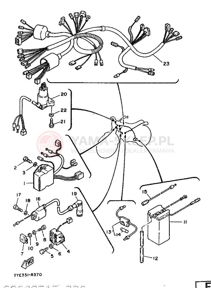 Schemat "układ elektryczny" do Yamaha XT125