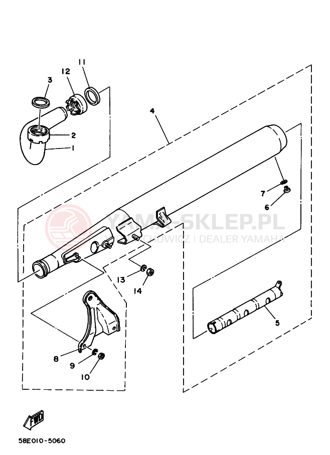Schemat "Wydech końcowy" do Yamaha YB-1