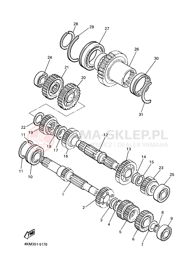 Schemat "Skrzynia biegów " do Yamaha XJ900S DIVERSION