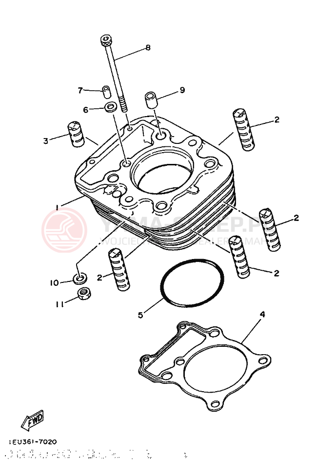 Schemat "cylinder" do Yamaha XT250T XT250