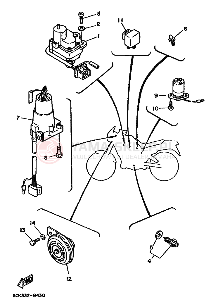 Schemat "układ elektryczny" do Yamaha TDR240