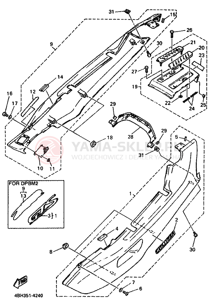 Schemat "Pokrywa boczna" do Yamaha GTS1000