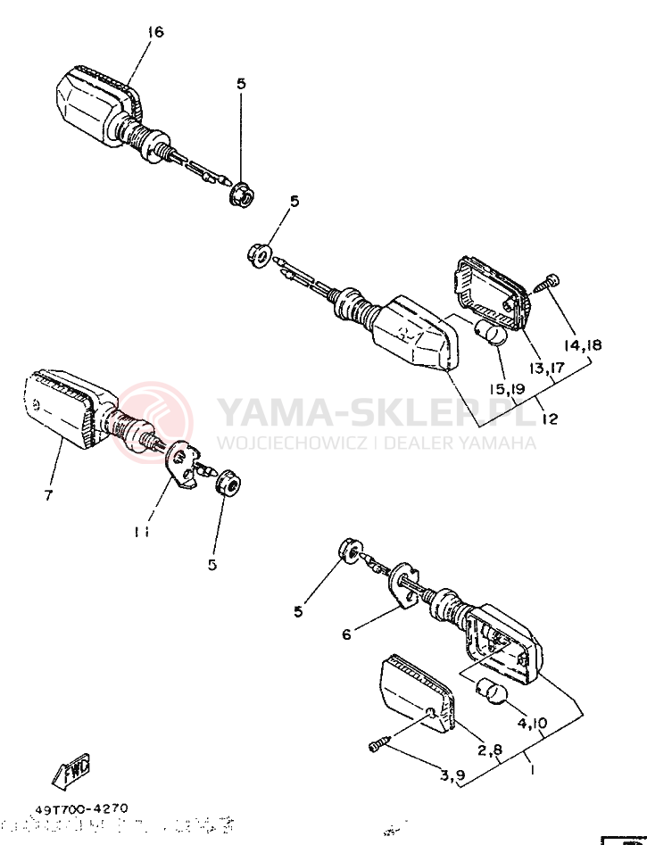 Schemat "kierunkowskazy" do Yamaha IT200S