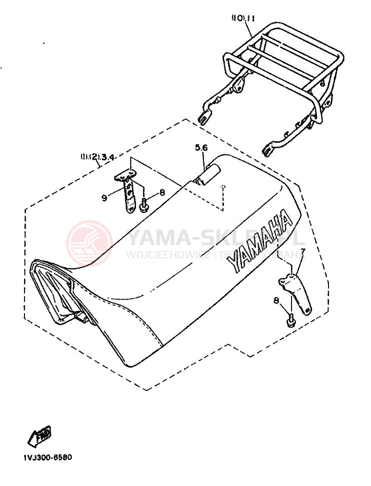 Schemat "siedzenie" do Yamaha XT600Z