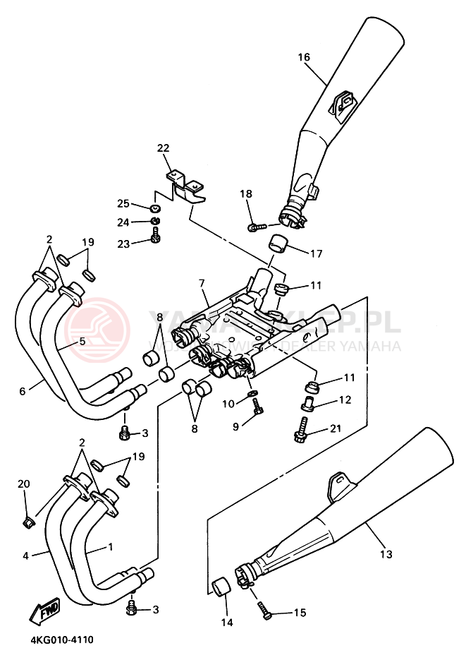 Schemat "Wydech końcowy" do Yamaha XJR1200