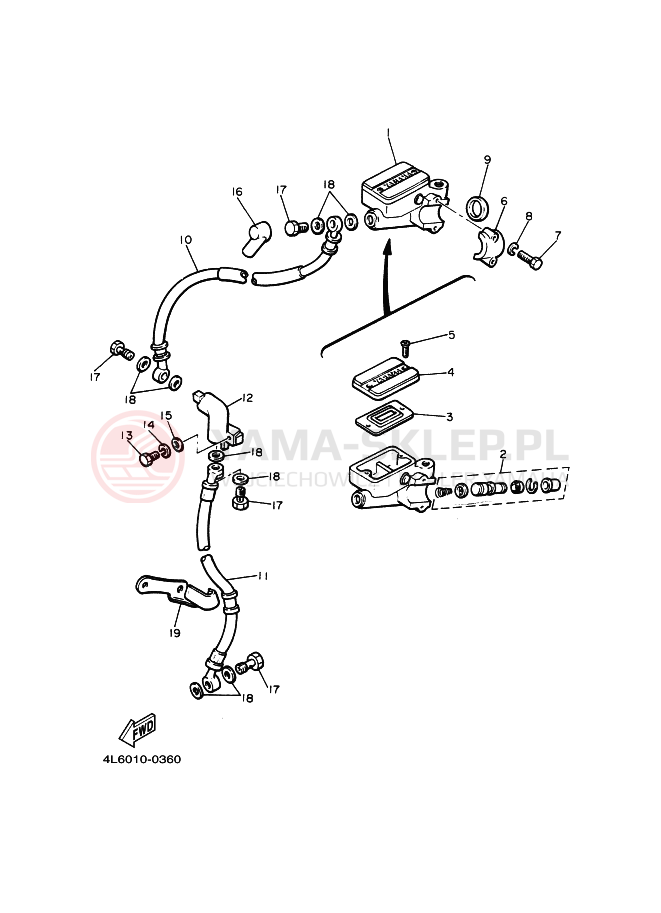 Schemat "Pompa hamulcowa przednia" do Yamaha MAXIM