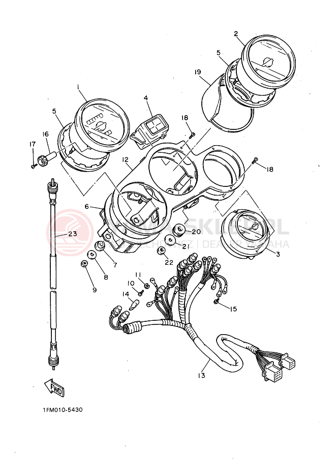 Schemat "licznik" do Yamaha FZ750 GENESIS