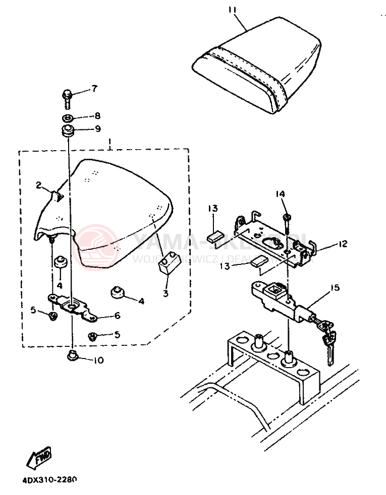Schemat "siedzenie" do Yamaha FZR400RR