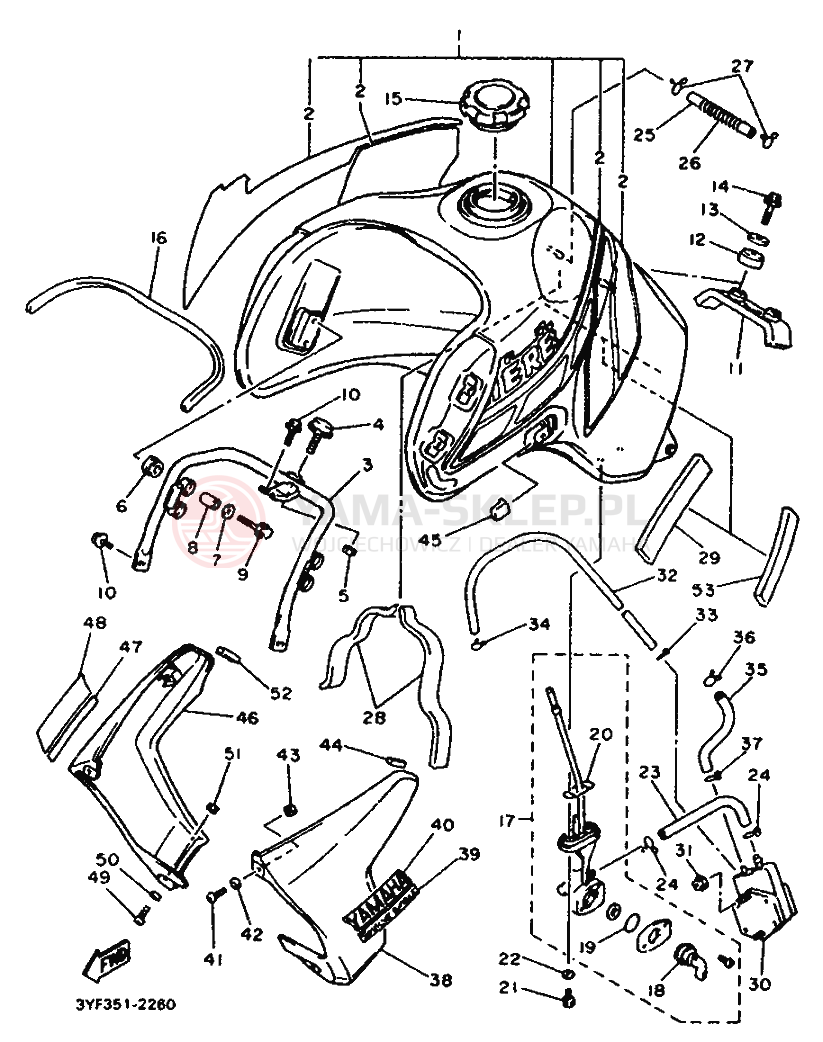 Schemat "zbiornik paliwa" do Yamaha XTZ660