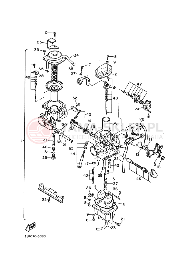 Schemat "Gaźnik" do Yamaha SRX400
