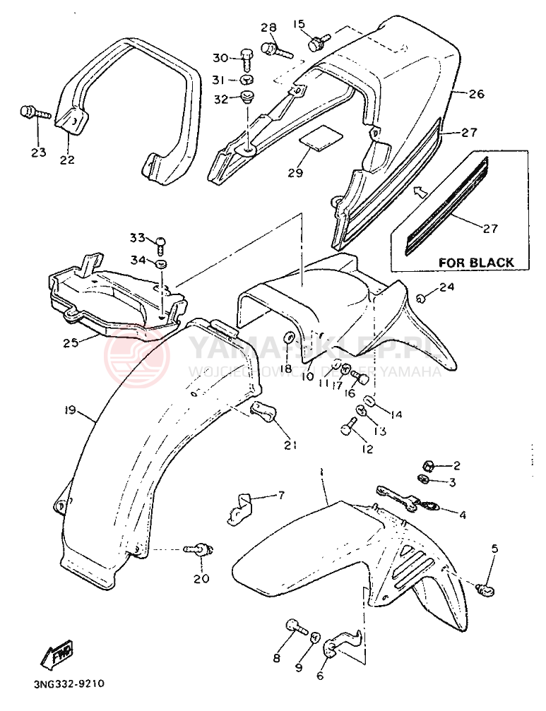 Schemat "błotnik" do Yamaha XJ900