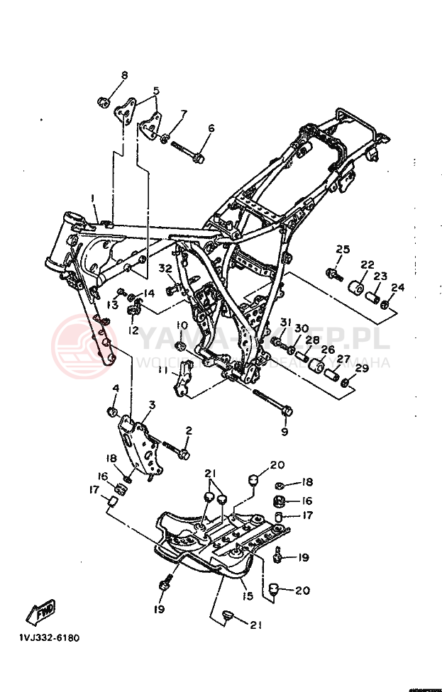 Schemat "rama" do Yamaha XT600ZS