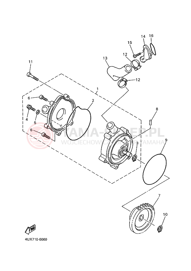 Schemat "Pompa wody" do Yamaha XTZ660 TENERE