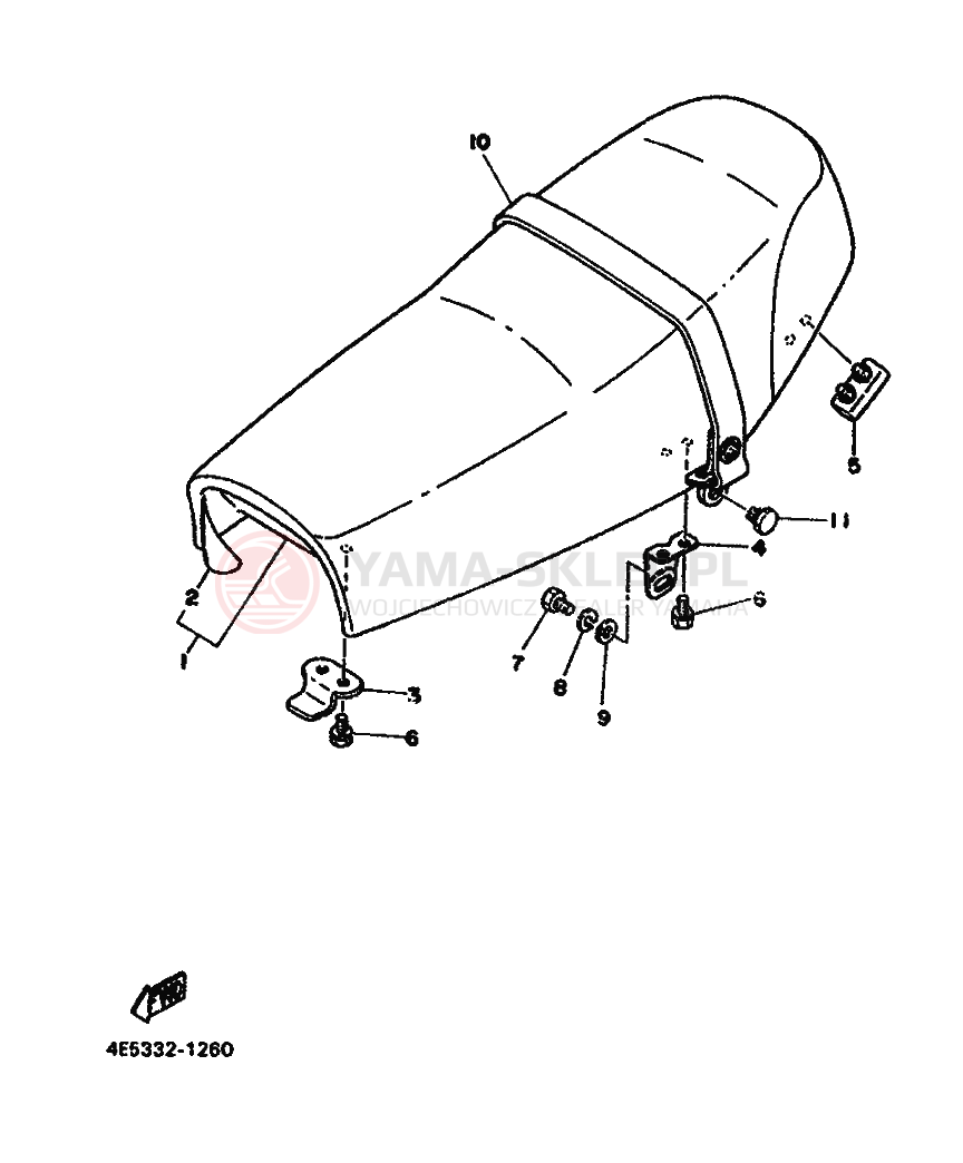 Schemat "siedzenie" do Yamaha XT500