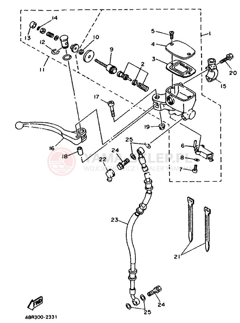 Schemat "Pompa hamulcowa przednia" do Yamaha XJ600S DIVERSION