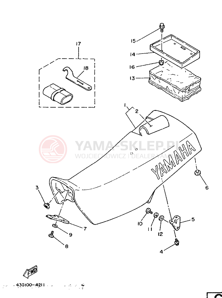 Schemat "siedzenie" do Yamaha IT200S
