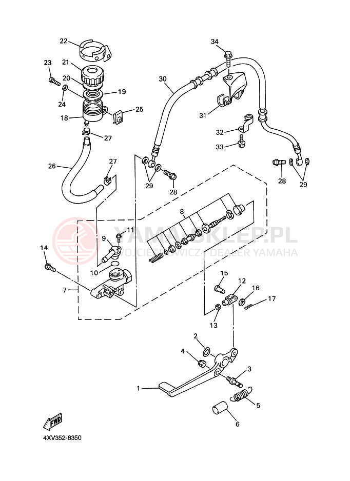 Schemat "Pompa hamulcowa przednia" do Yamaha YZF-R1 R1
