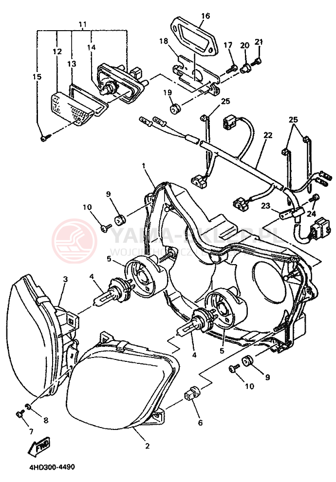 Schemat "Lampa przód" do Yamaha YZF750SP