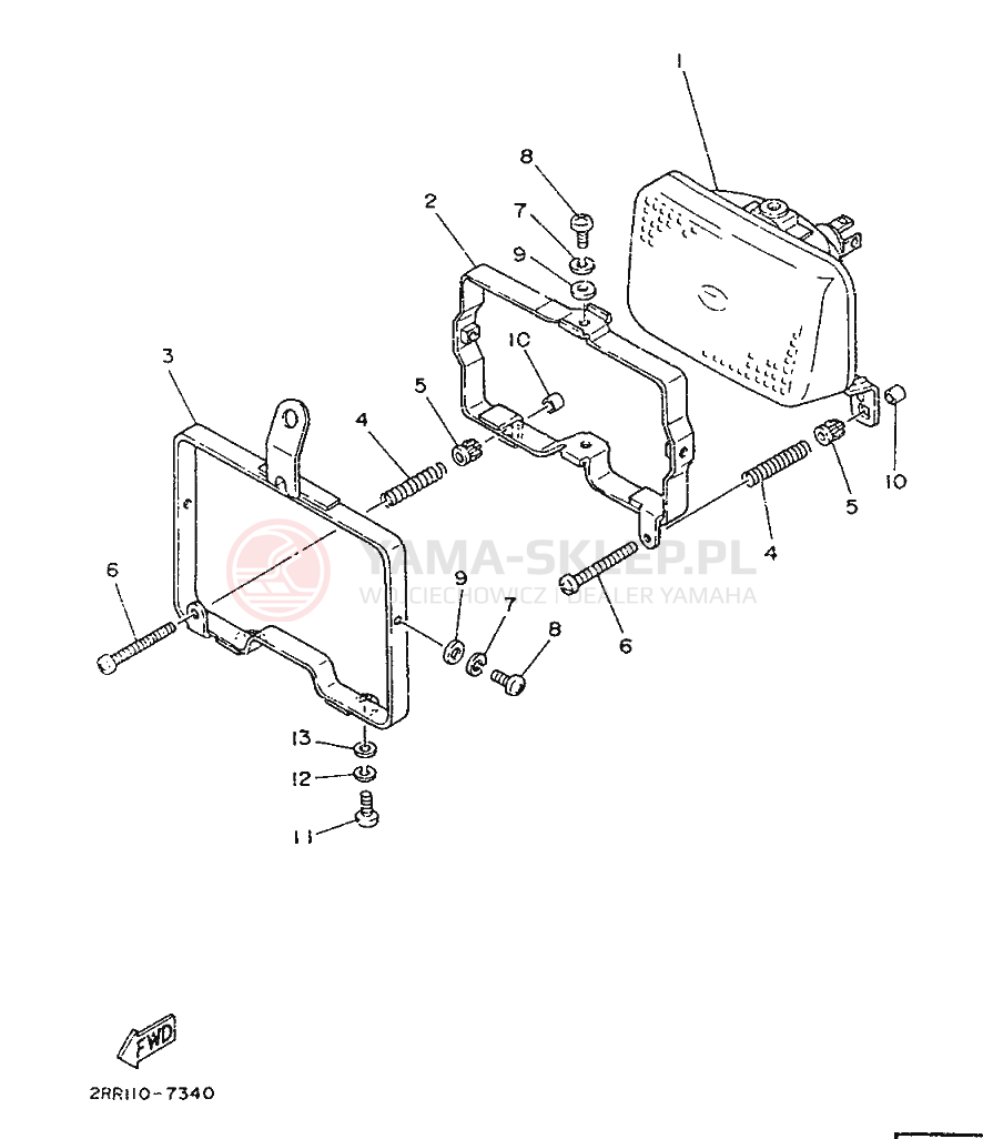 Schemat "Lampa przód" do Yamaha YSR50T