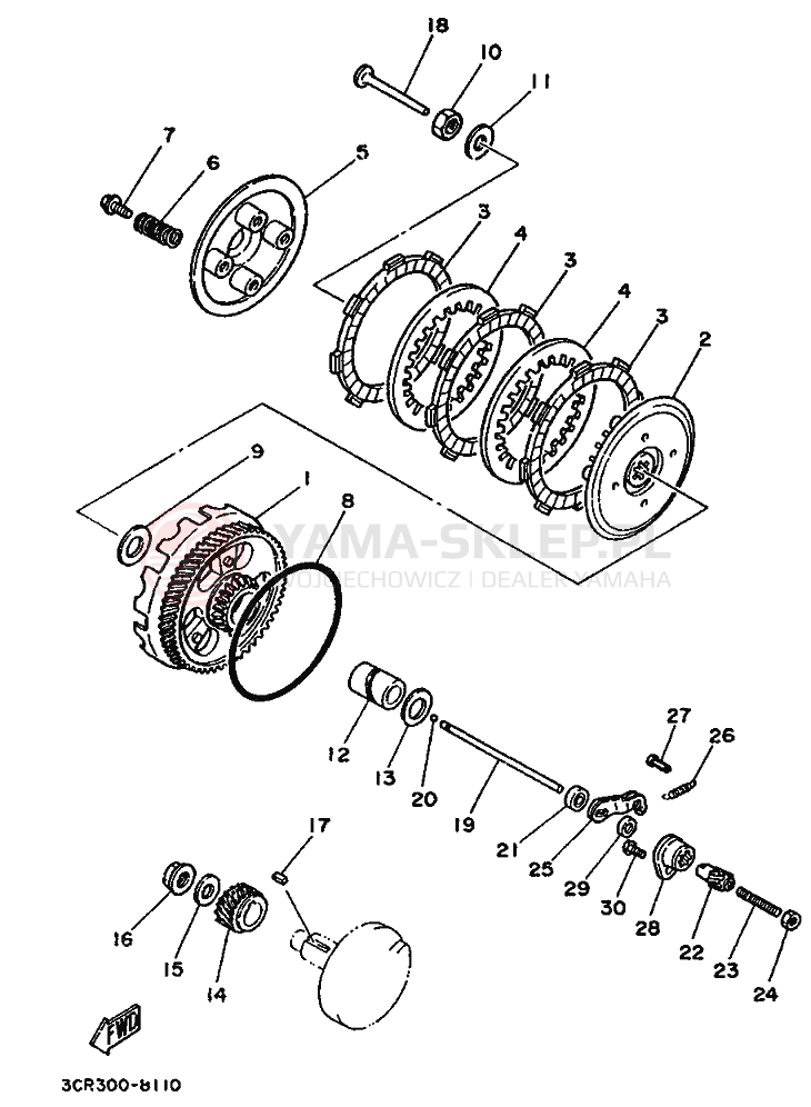 Schemat "sprzęgło" do Yamaha YSR80