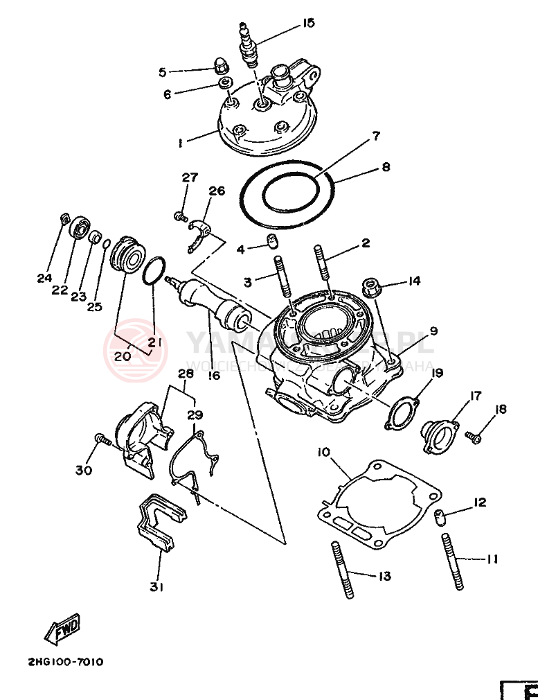 Schemat "cylinder" do Yamaha YZ125